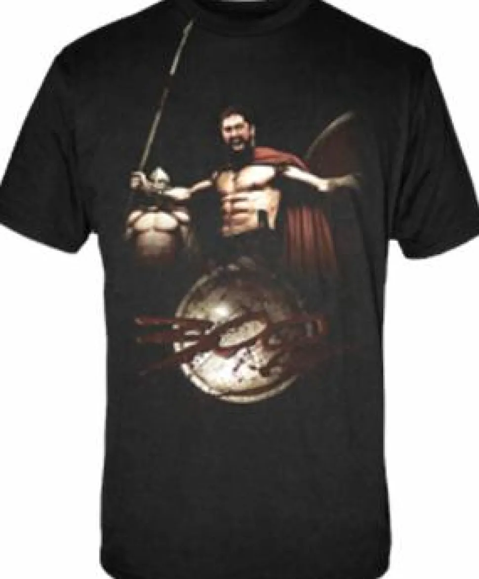 300 - King Leonidas and 300 Logo Male T-Shirt