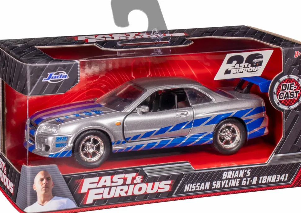 2 Fast 2 Furious - Brian’s 1999 Nissan Skyline GT-R R34 1/32 Scale Metals Die-Cast Vehicle Replica