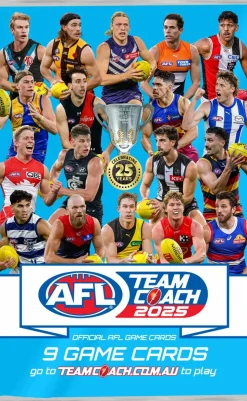 AFL Football - 2025 TeamCoach Footy Trading Cards Box (Display of 36)