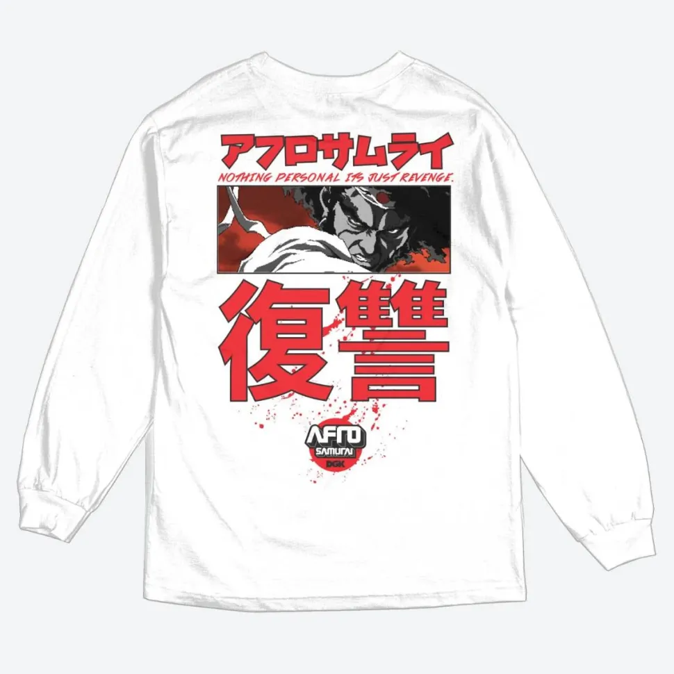 Afro Samurai - Afro Samurai x DGK Afro White Long Sleeve T-Shirt