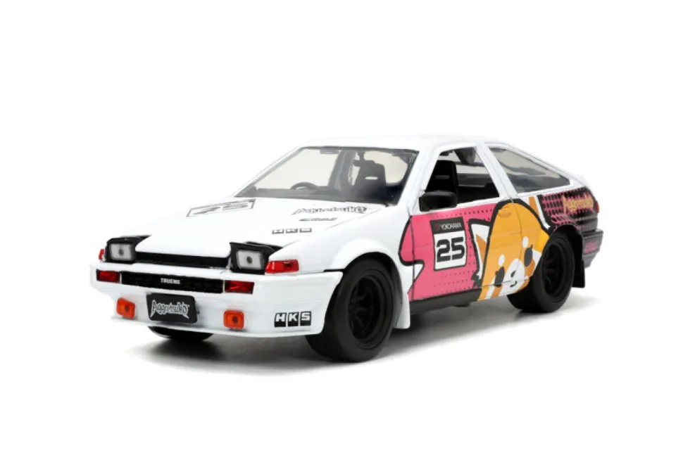 Aggretsuko - Aggretsuko & 1986 Toyota Trueno (AE86) 1/24th Scale Die-Cast Vehicle