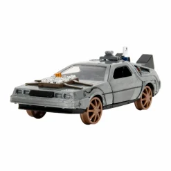 Back to the Future III - DeLorean Time Machine (Train Wheel Version) Hollywood Rides 1/32 Scale Die-Cast Vehicle Replica