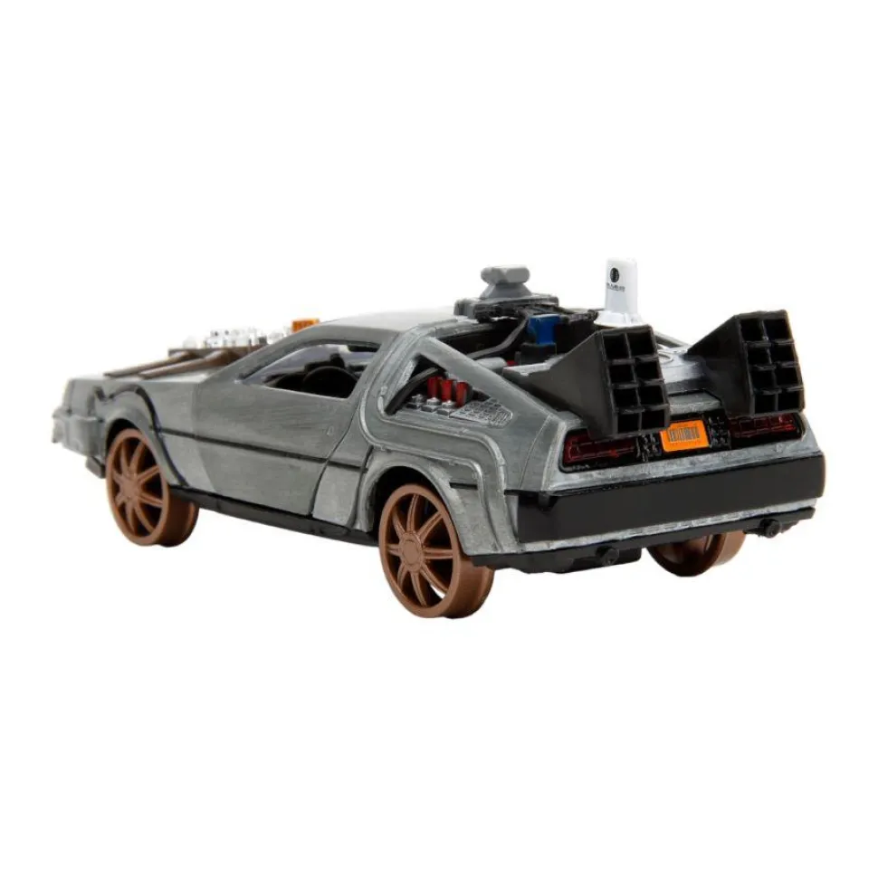 Back to the Future III - DeLorean Time Machine (Train Wheel Version) Hollywood Rides 1/32 Scale Die-Cast Vehicle Replica