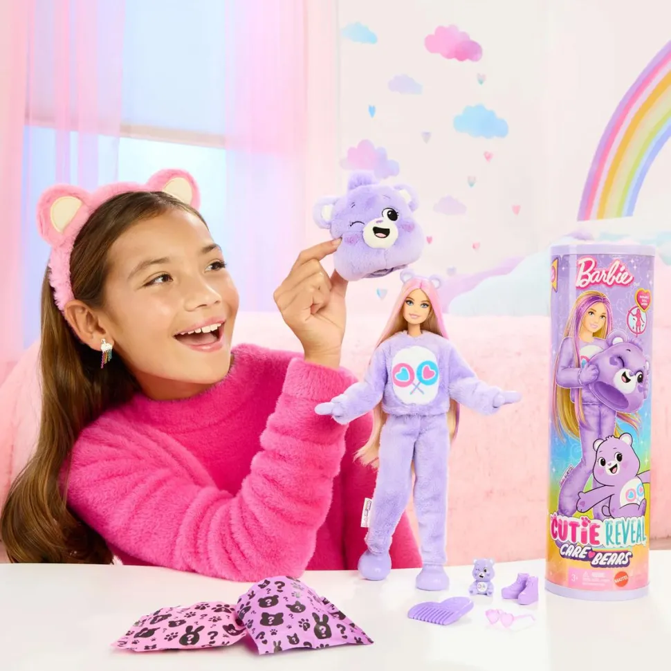 Barbie - Cutie Reveal Care Bears Share Bear Doll (Series 1)