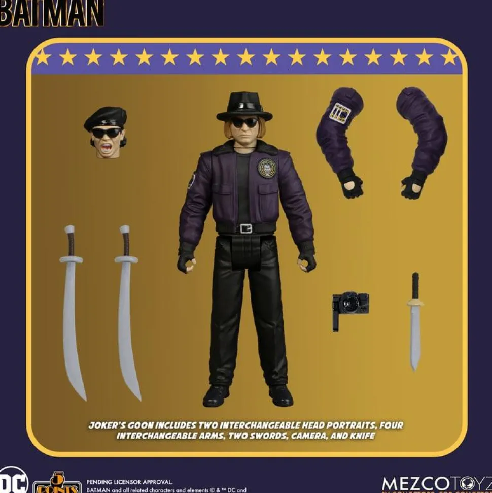 Batman (1989) - Batman, Joker & Goon 5 Points 3.75" Scale Action Figure Bundle (Set of 3)