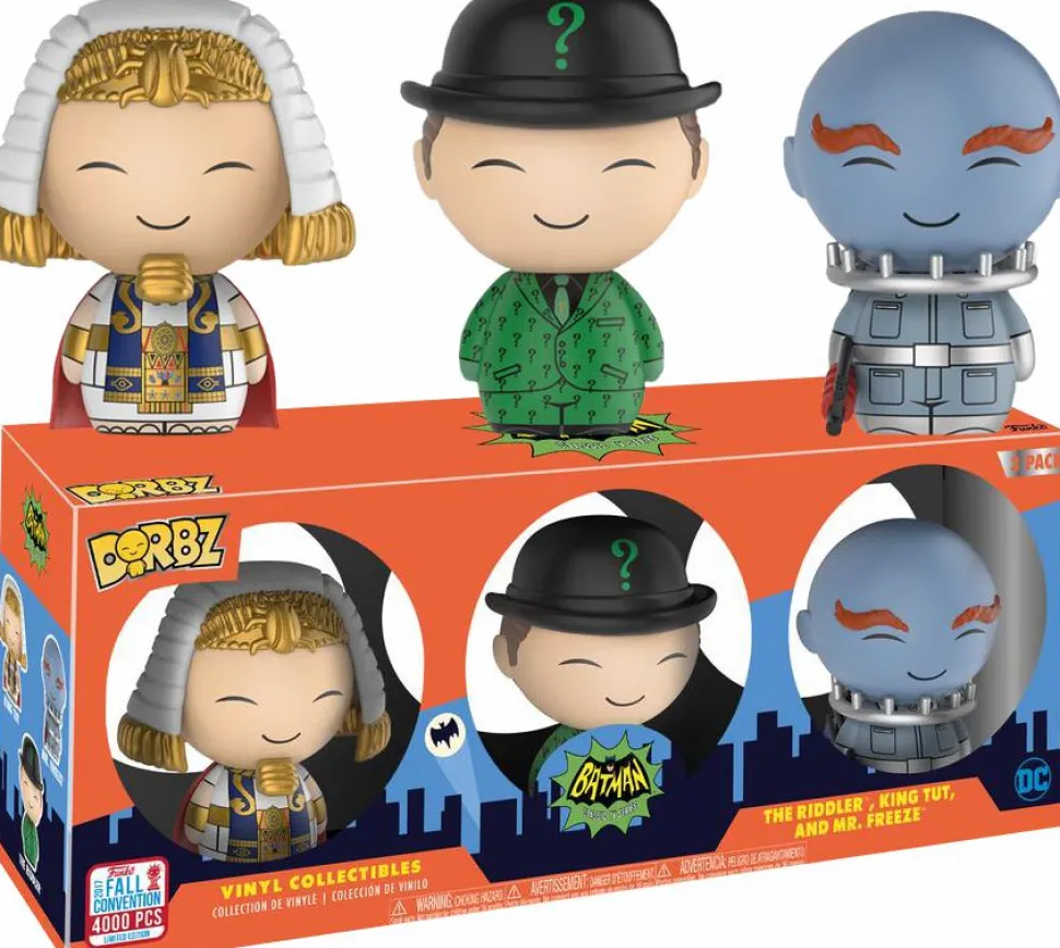 Batman (1966) - The Riddler, King Tut & Mr Freeze Dorbz Vinyl Figure 3-Pack (2017 Fall Convention Exclusive)