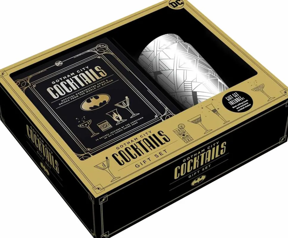 Batman - Gotham City Cocktails: Official Handcrafted Food & Drinks from the World of Batman Hardcover Book & Cocktail Shaker Gift Set