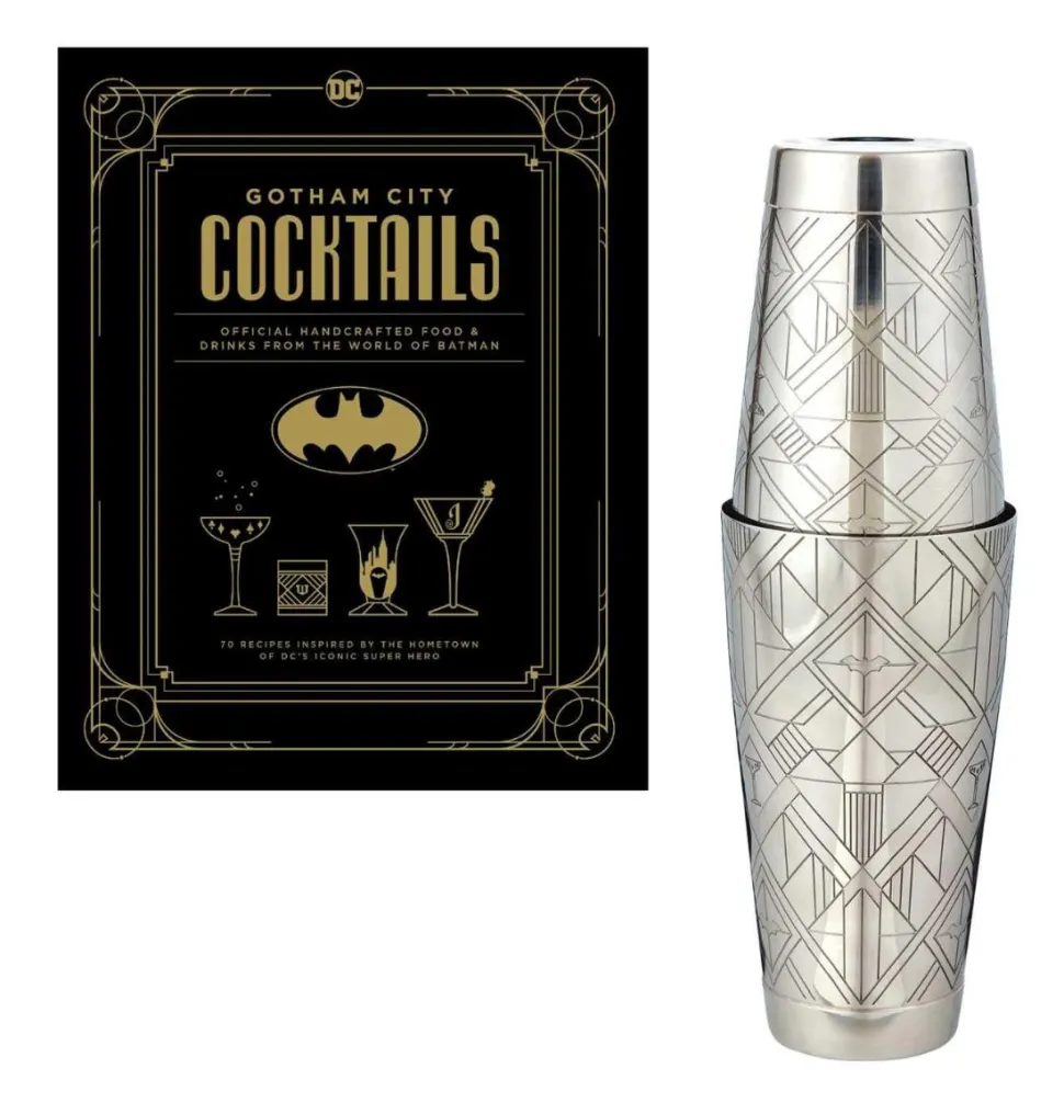 Batman - Gotham City Cocktails: Official Handcrafted Food & Drinks from the World of Batman Hardcover Book & Cocktail Shaker Gift Set