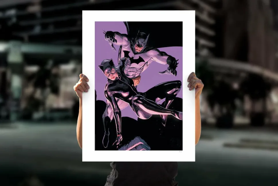 Batman - The Bat and The Cat Fine Art Print by Clay Mann