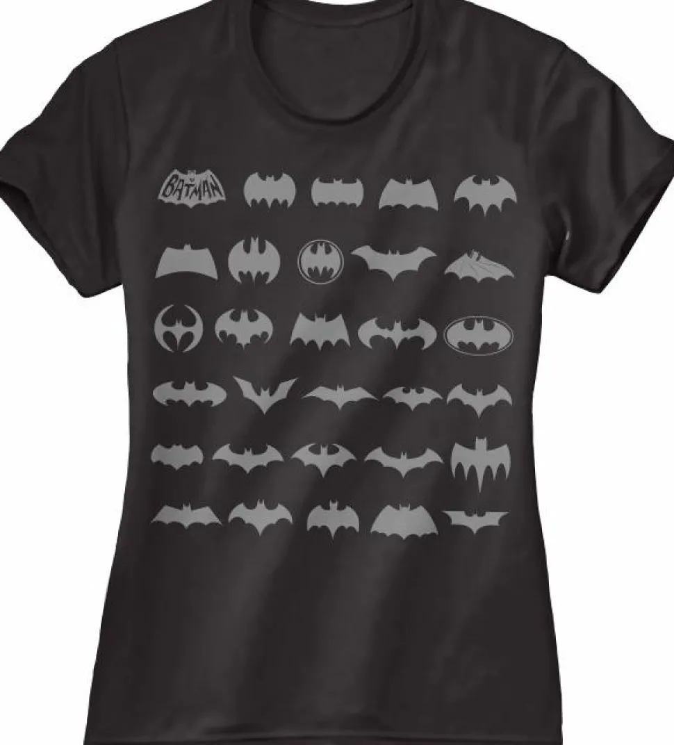 Batman - Through The Ages Logo Black Female T-Shirt