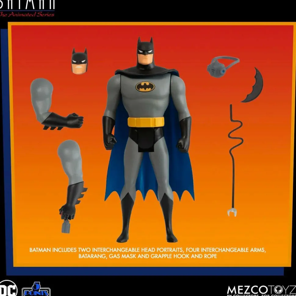 Batman: The Animated Series - Batman, Robin, Catwoman & The Joker 5 Points 3.75" Scale Action Figure Bundle (Set of 4)