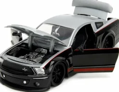 Big Time Muscle - Black/Silver 2008 Ford Shelby Mustang GT-500KR 1/24th Scale Die-Cast Vehicle Replica