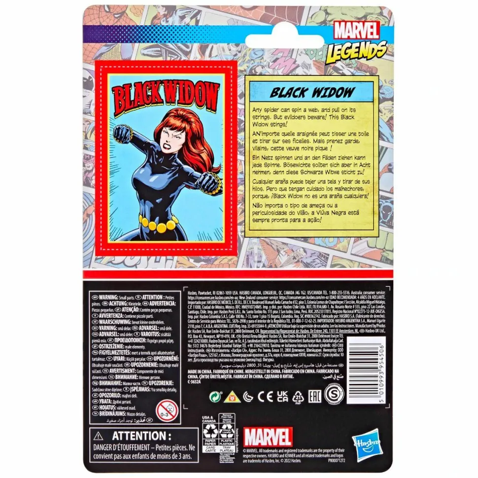 Black Widow - Black Widow Retro Marvel Legends Kenner 3.75” Action Figure
