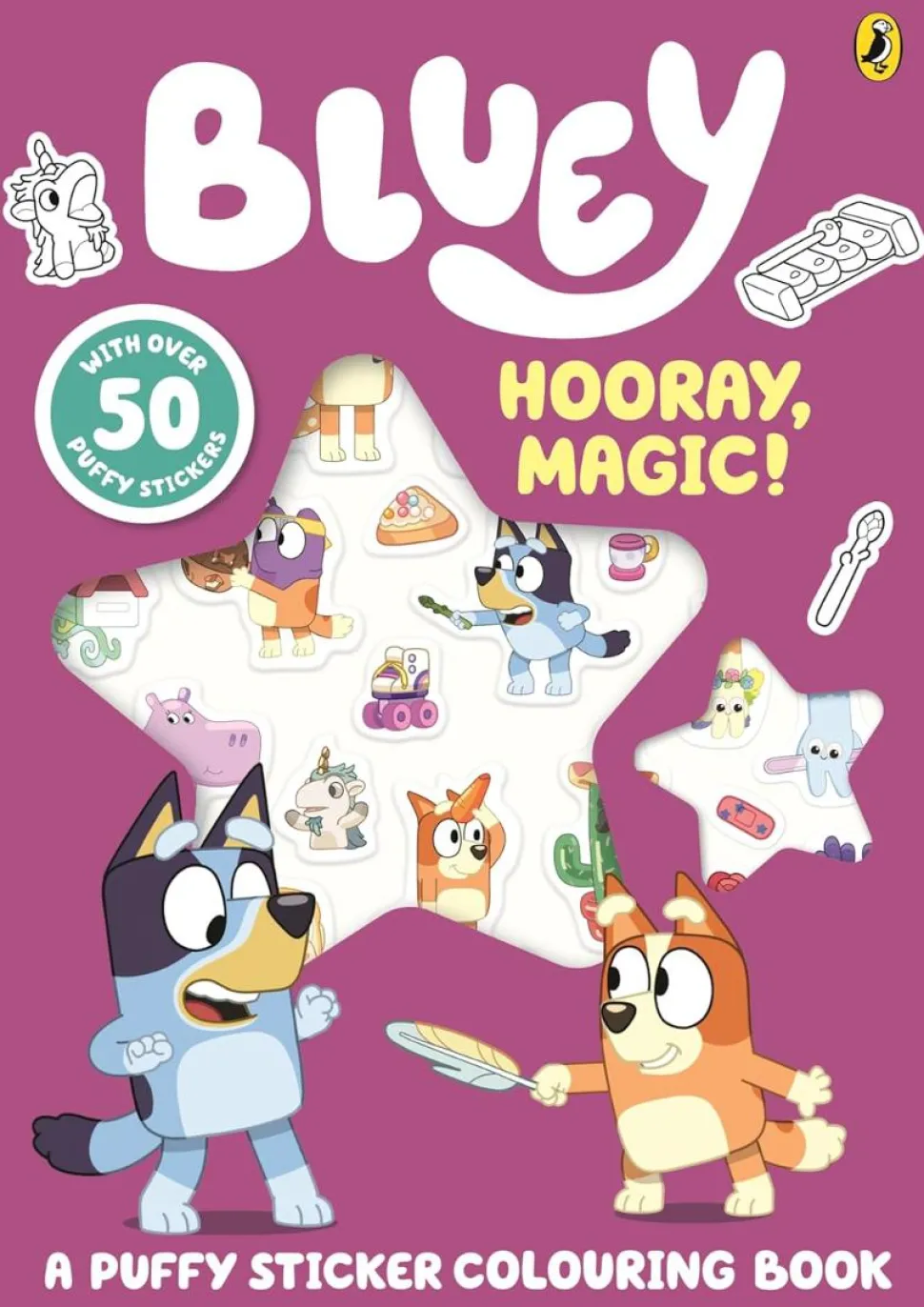 Bluey - Hooray, Magic! A Puffy Sticker Colouring Book Paperback Book