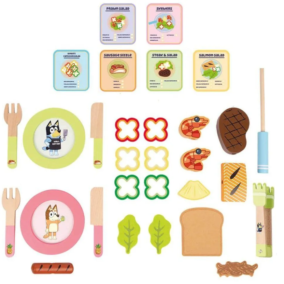Bluey - Wooden Tabletop BBQ Set Playset