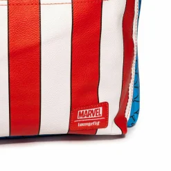 Captain America - Cosplay 18” Faux Leather Backpack with Pin Set