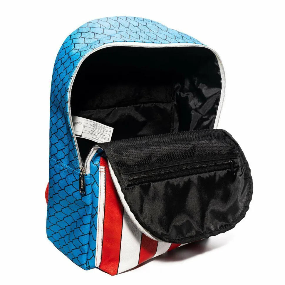 Captain America - Cosplay 18” Faux Leather Backpack with Pin Set