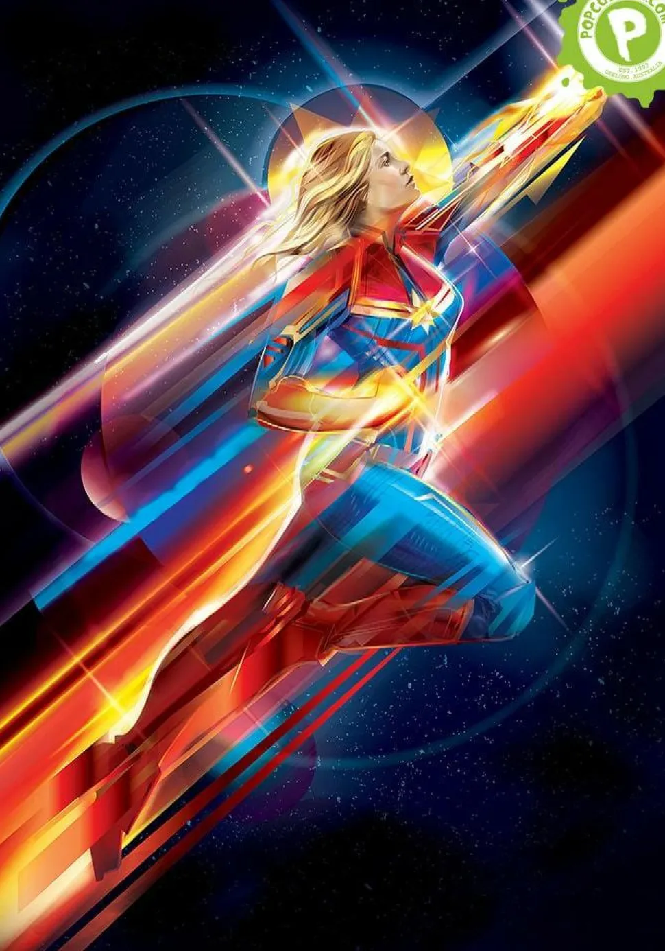 Captain Marvel (2019) - Higher, Further, Faster Fine Art Print by Orlando Arocena