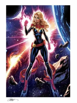 Captain Marvel - Captain Marvel Fine Art Print by J. Scott Campbell