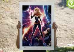 Captain Marvel - Captain Marvel Fine Art Print by J. Scott Campbell