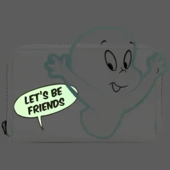 Casper the Friendly Ghost - Let’s Be Friends Glow in the Dark 4” Faux Leather Zip-Around Wallet