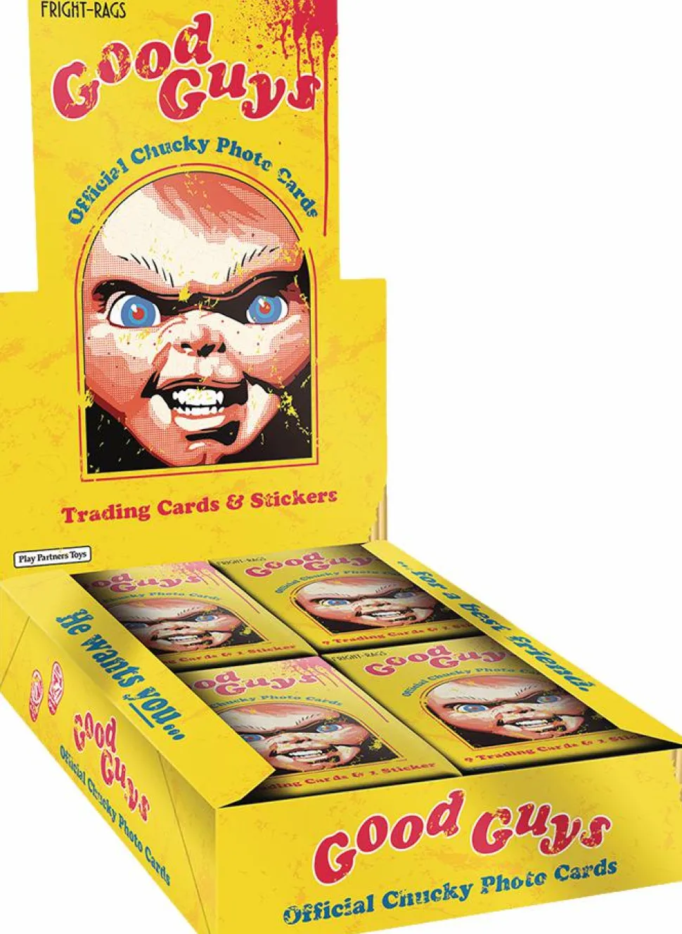 Child's Play - Good Guys Official Chucky Photo Cards Fright-Rags Trading Cards Wax Pack (Display of 24)