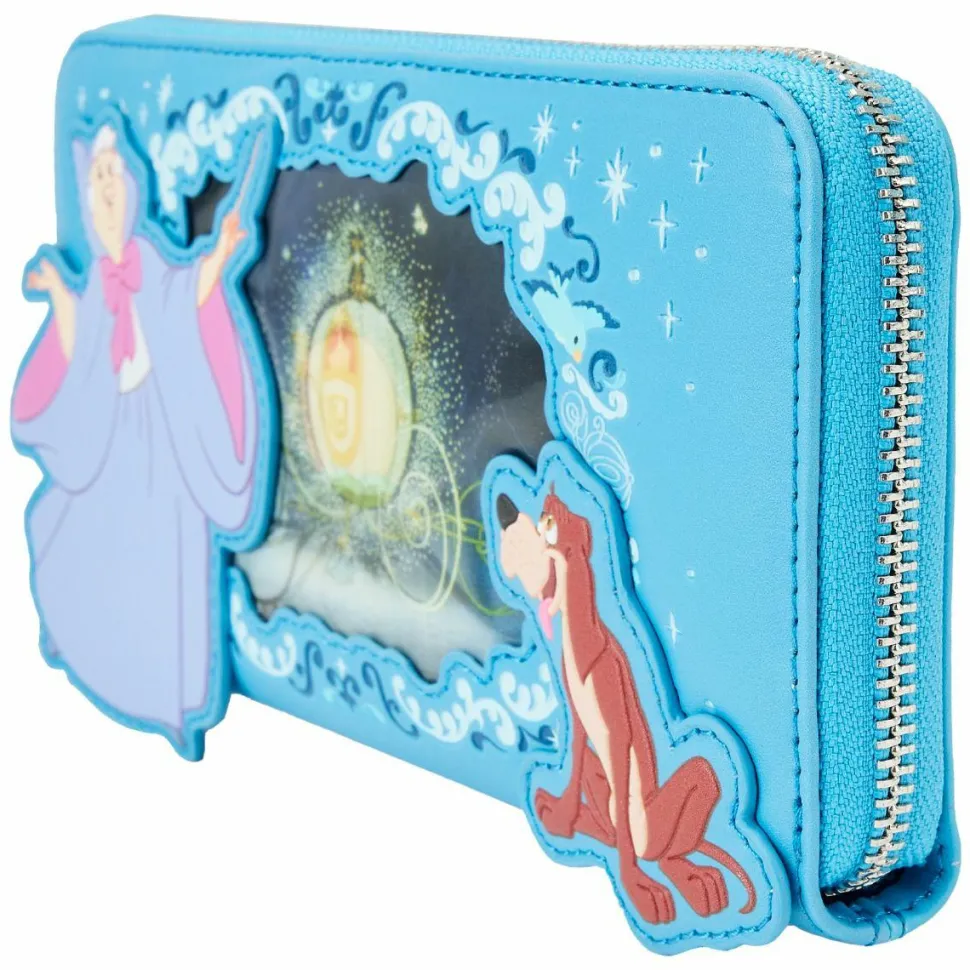 Cinderella (1950) - Cinderella Lenticular Princess Series 4” Faux Leather Zip-Around Wristlet