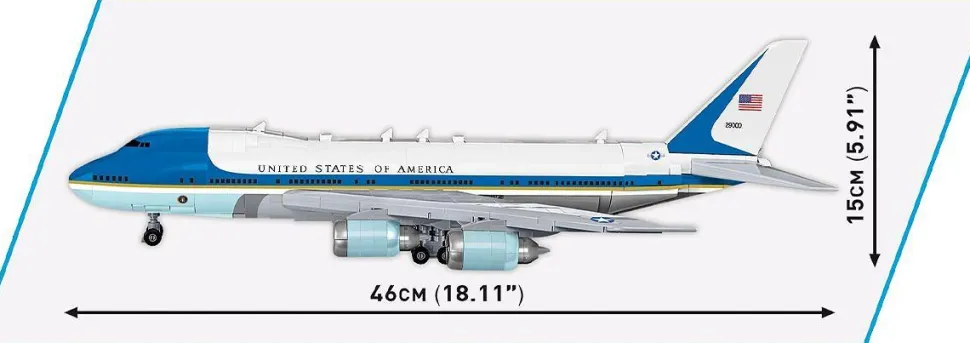 Cobi - Boeing 747 Air Force One 1/144th Scale Building Block Construction Set (1087 Pieces)