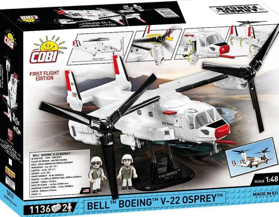 Cobi: Armed Forces - Bell Boeing V-22 Osprey Helicopter First Flight Edition 1/48th Scale Building Block Construction Set (1136 Pieces)