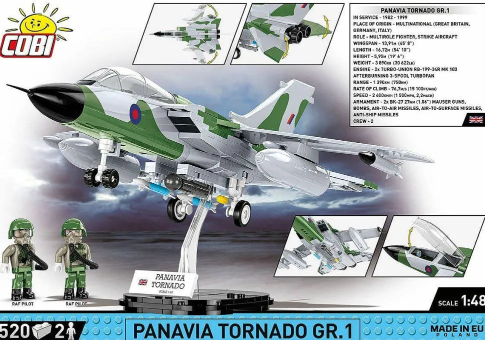 Cobi: Armed Forces - Panavia Tornado GR.1 Fighter Jet 1/48th Scale Building Block Construction Set (520 Pieces)