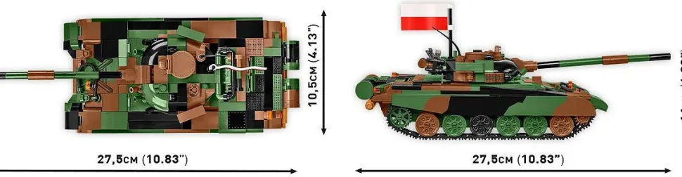 Cobi: Armed Forces - T-72 M1R (PL/UA) Tank 2-in-1 1/35th Scale Building Block Construction Set (724 Pieces)
