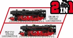 Cobi: Trains - DR BR 52 Steam Locomotive TY2 2-in-1 Historical Collection 1/35th Scale Building Block Construction Set (1723 Pieces)