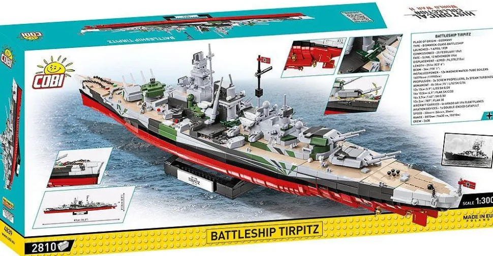 Cobi: World War II - Battleship Tirpitz Historical Collection 1/300th Scale Building Block Construction Set (2810 Pieces)