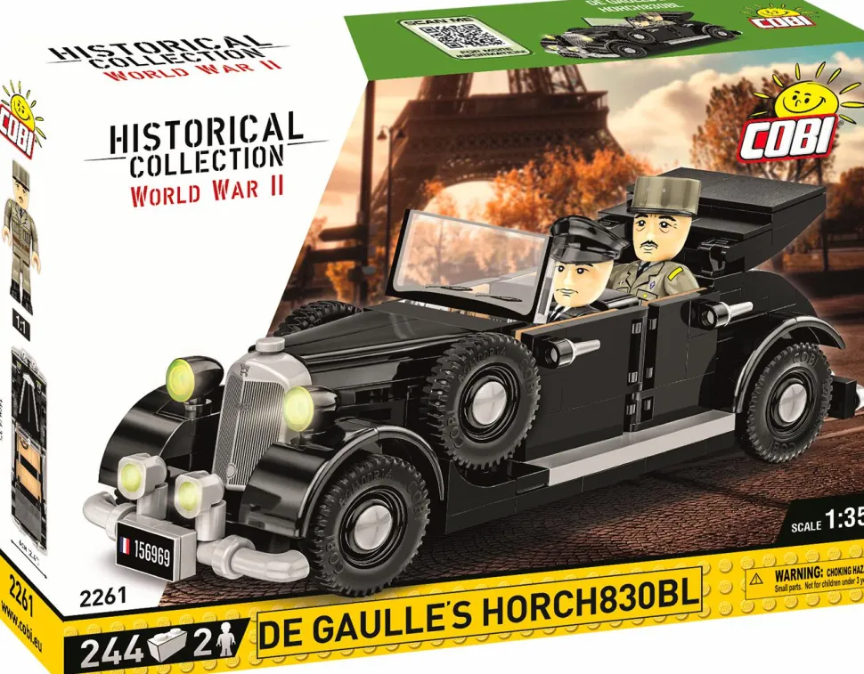 Cobi: World War II - Charles de Gaulle’s 1936 Horch 830 Convertible 1/35th Scale Construction Set (244 Pieces)