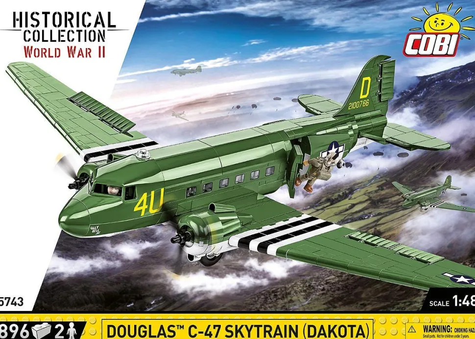 Cobi: World War II - Douglas C-47 Skytrain "Dakota" Transport Plane Historical Collection 1/48th Scale Building Block Construction Set (896 Pieces)