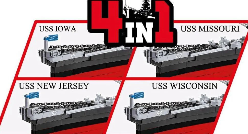 Cobi: World War II - Iowa-Class Battleship Construction Set (2665 pieces)