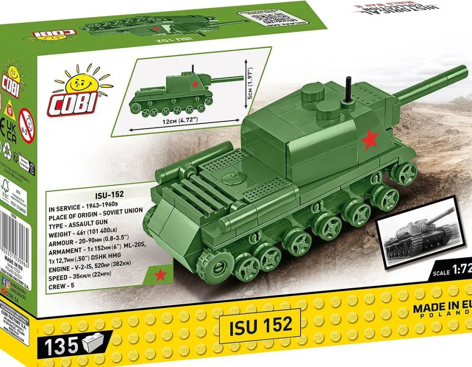 Cobi: World War II - ISU 152 Tank Historical Collection 1/72 Scale Building Block Construction Set (135 Pieces)