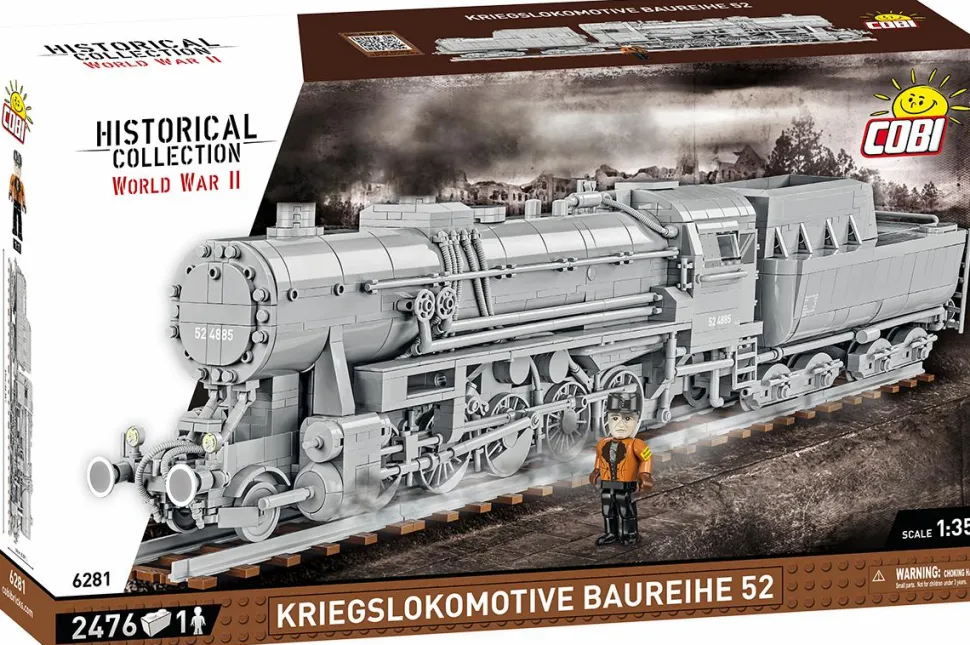 Cobi: World War II - Kriegslokomotive Baureihe 52 Steam Locomotive Train Historical Collection 1/35th Scale Building Block Construction Set (2476 Pieces)