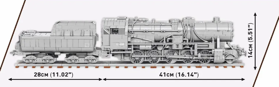 Cobi: World War II - Kriegslokomotive Baureihe 52 Steam Locomotive Train Historical Collection 1/35th Scale Building Block Construction Set (2476 Pieces)