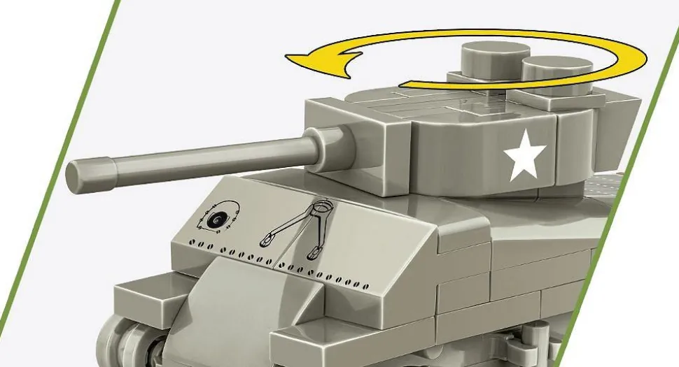 Cobi: World War II - M4A3 Sherman Tank Historical Collection 1/72 Scale Building Block Construction Set (103 Pieces)