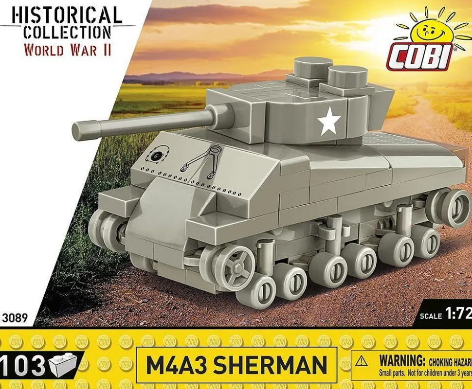Cobi: World War II - M4A3 Sherman Tank Historical Collection 1/72 Scale Building Block Construction Set (103 Pieces)