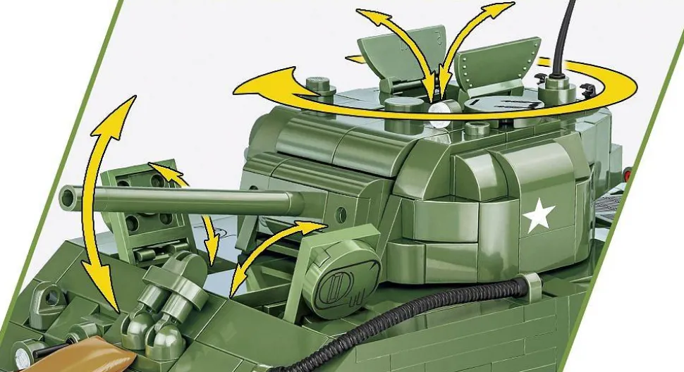 Cobi: World War II - M4A3 Sherman Tank Historical Collection 1/28th Scale Building Block Construction Set (852 Pieces)