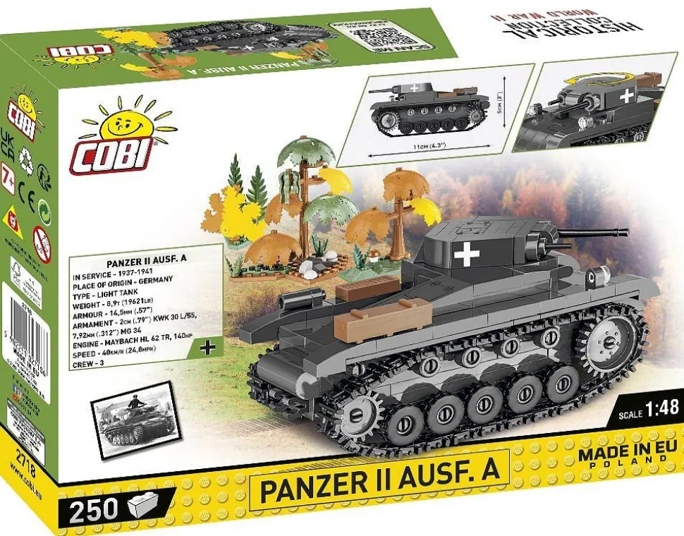 Cobi: World War II - Panzer II Ausf. A Tank Historical Collection 1/48th Scale Building Block Construction Set (250 Pieces)