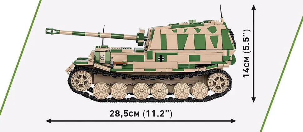 Cobi: World War II - Sd.Kfz. 184 Ferdinand Tank Historical Collection 1/28th Scale Building Block Construction Set (1268 Pieces)