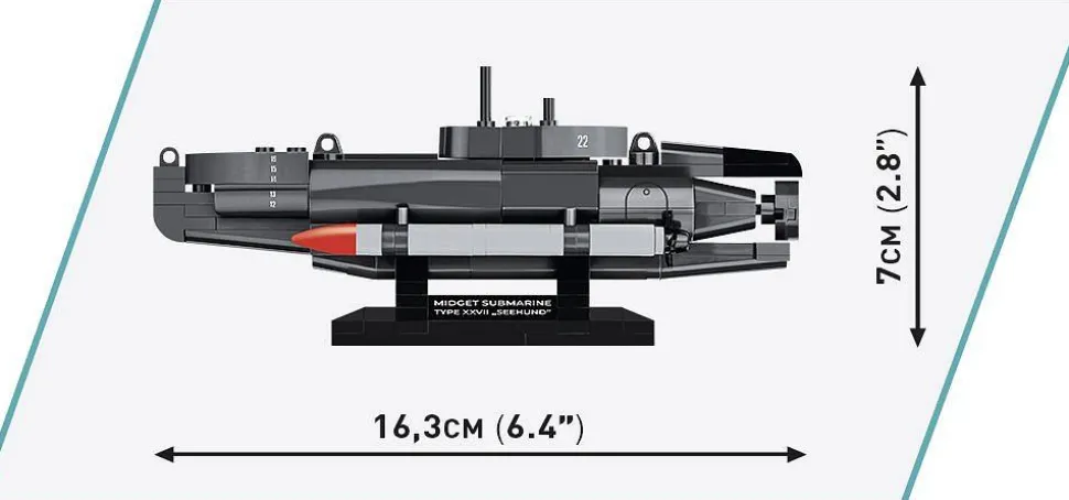 Cobi: World War II - U-Boat XXVII "Seehund" Submarine Historical Collection 1/72 Scale Building Block Construction Set (181 Pieces)