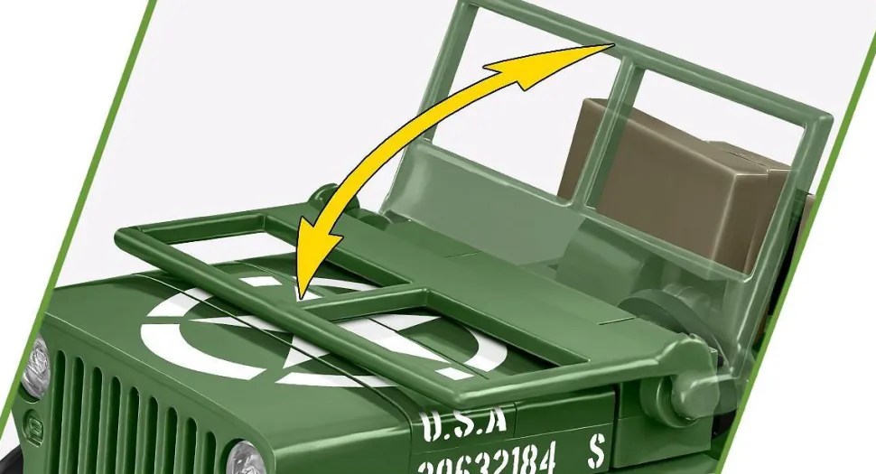 Cobi: World War II - Willys MB Jeep & Trailer Historical Collection 1/35th Scale Building Block Construction Set (200 Pieces)