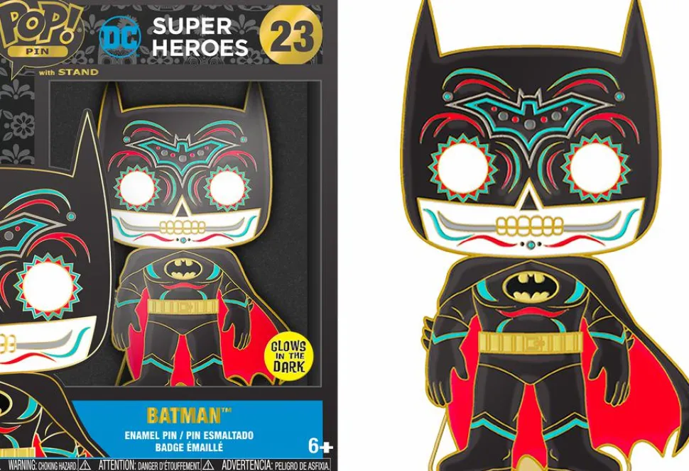 DC Comics - Batman Day of the Dead Glow-in-the-Dark 4" Enamel Pop! Pin