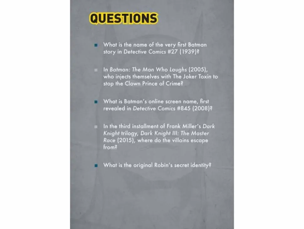 DC Comics - Batman Pop Quiz Trivia Deck