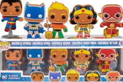 DC Super Heroes - Gingerbread Batman, Aquaman, Superman, The Flash & Wonder Woman Pop! Vinyl Figure 5-Pack