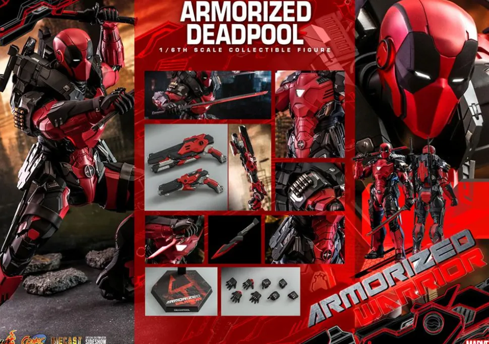 Deadpool - Zombie Deadpool & Armorized Deadpool Armorized Warrior Collection 1/6th Scale Hot Toys Action Figure Bundle (Set of 2)